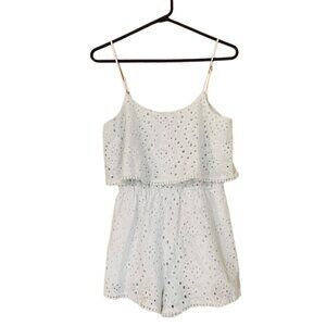 PACSUN L. A. Hearts White Eyelet Romper - Size Small